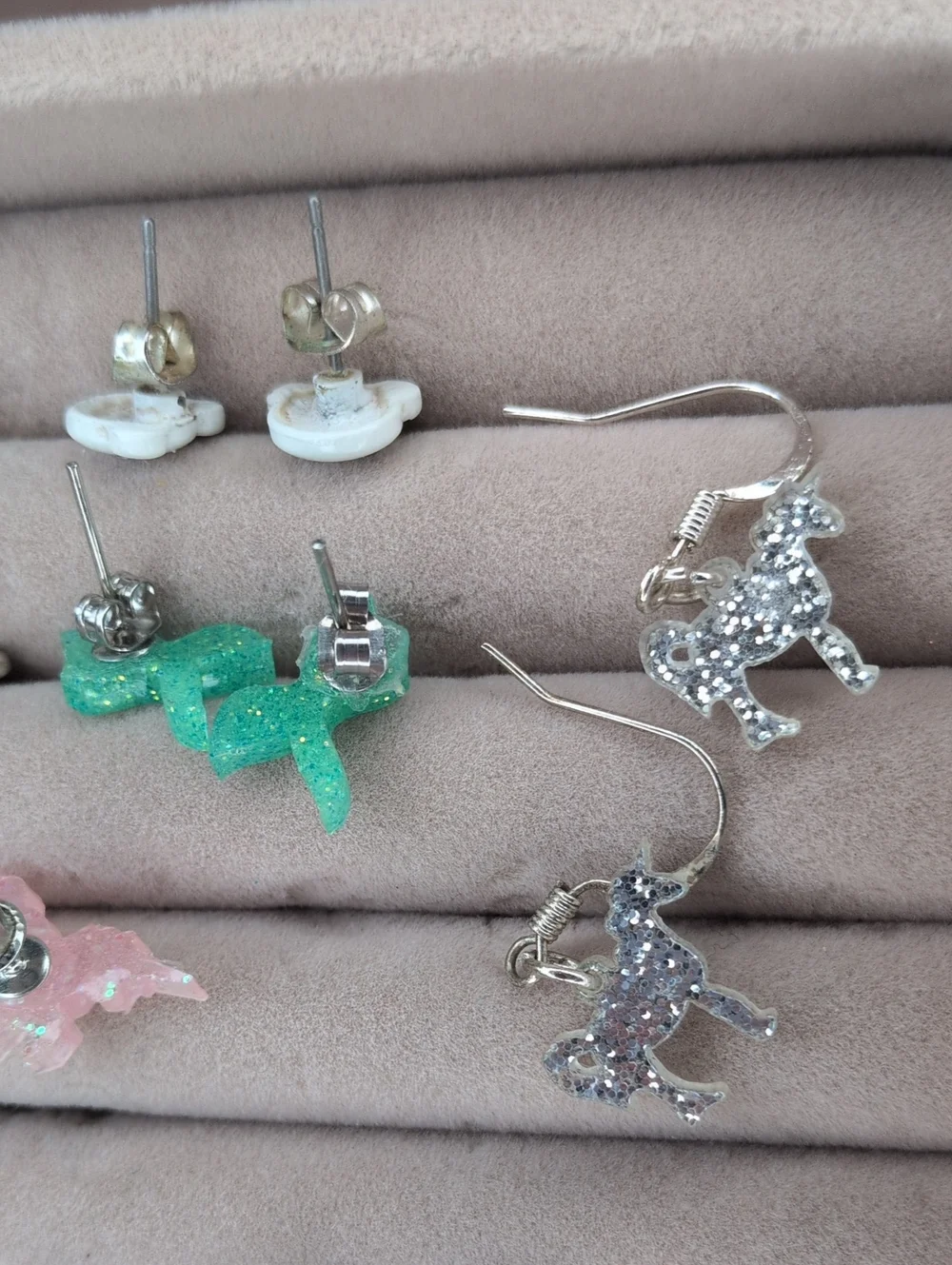 Earring Lot 9 Pair Set Unicorn Rainbow Panda Llama Owl Mermaid Glitter Stud Pack